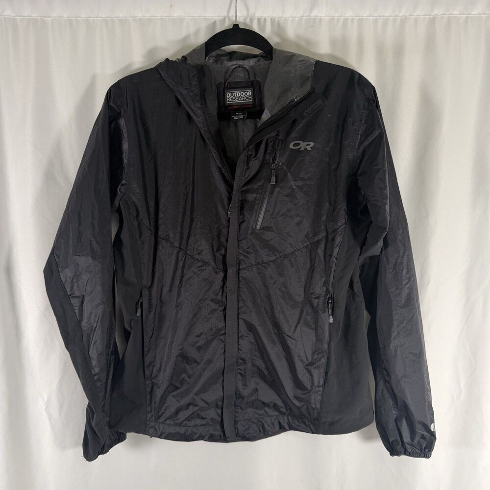 Outdoor Research 100% Nylon Jacket Women's Medium Black Hooded Full Zip